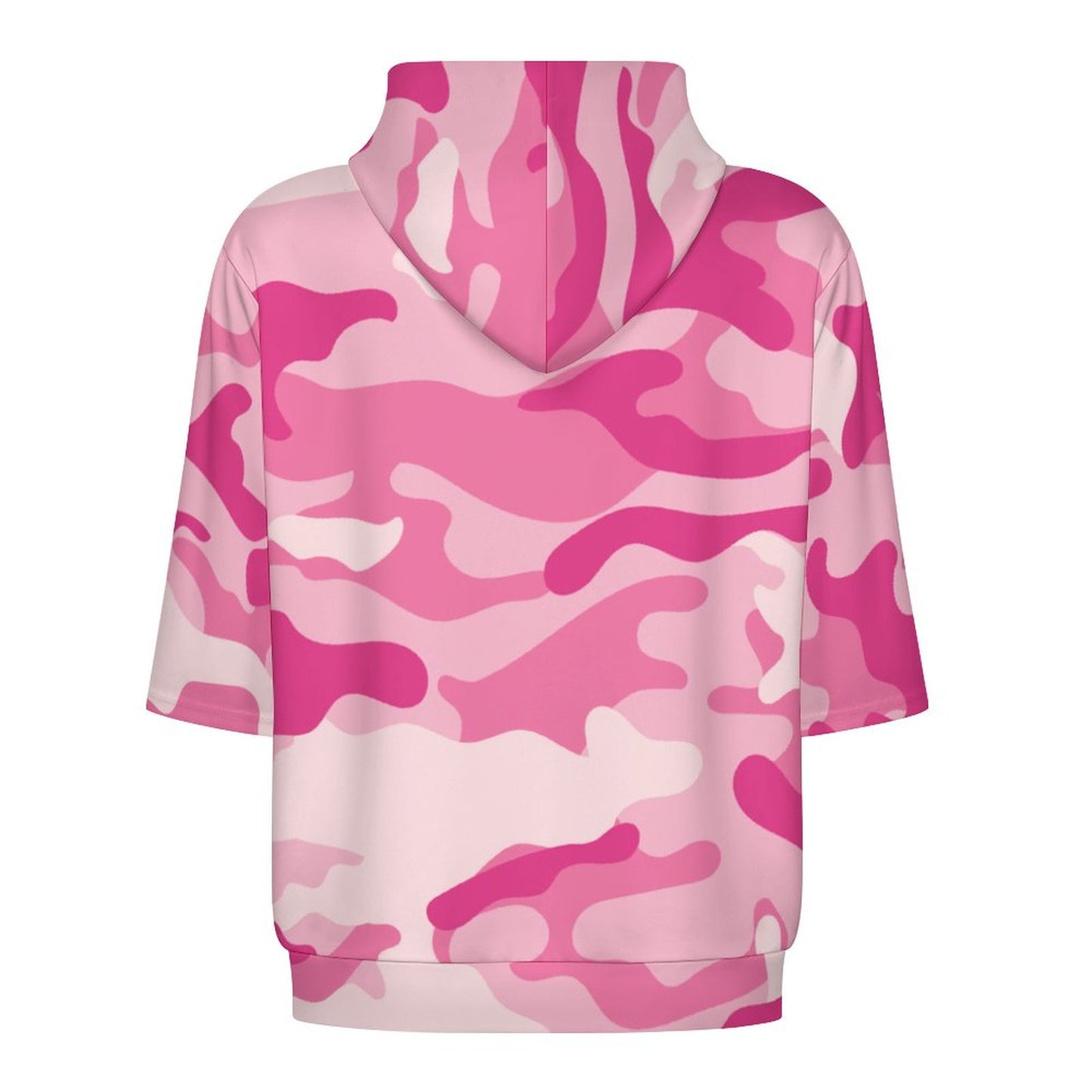 Short Sleeve Hoodie | Lavender Pink Camouflage