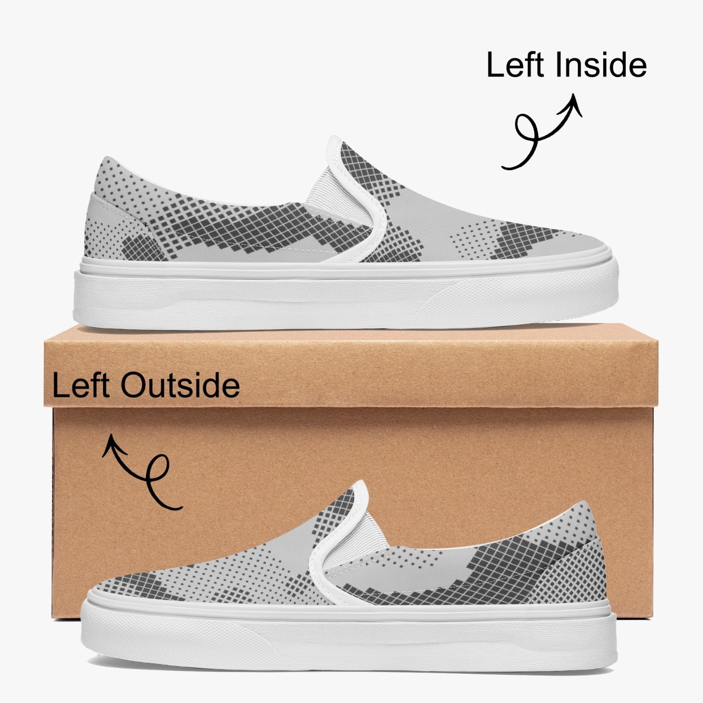 Camo Slip-On Shoes | DIgital Gray Camouflage