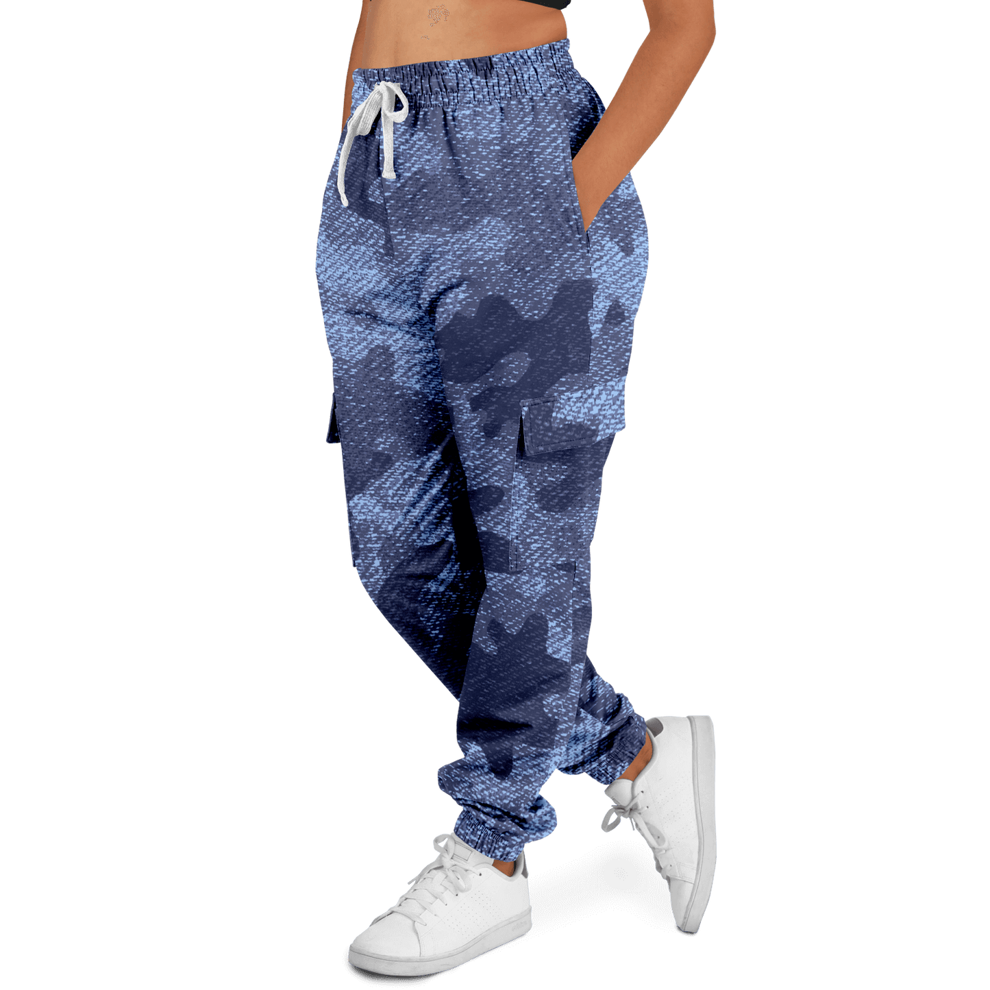 Camo Cargo Pants | Unisex | Blue Denim Camouflage