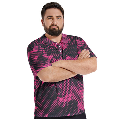 Camo Golf Shirt | Digital Pink Camouflage