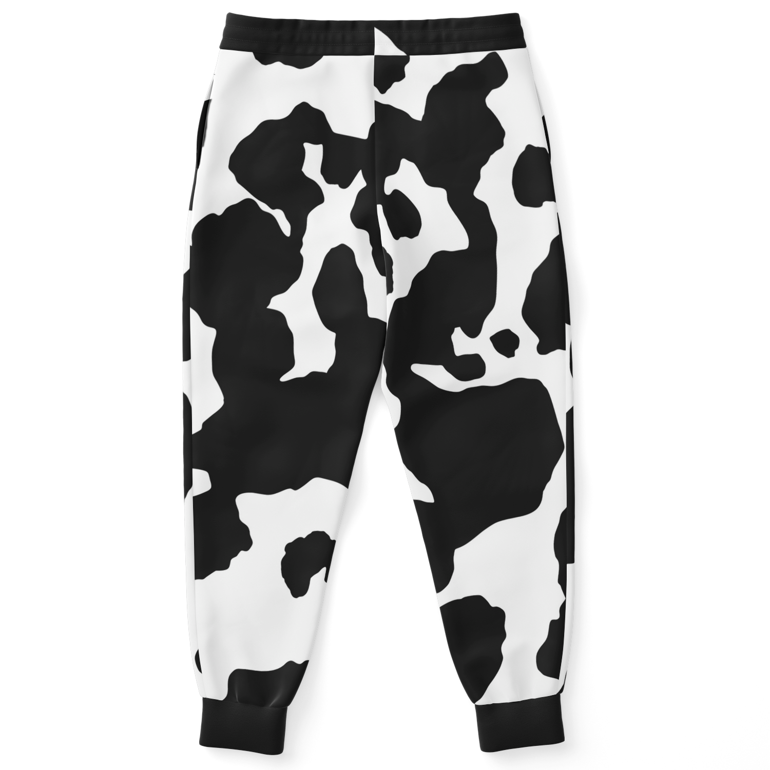 Camo Joggers | Unisex | Black & White Cow Camouflage