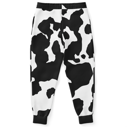 Camo Joggers | Unisex | Black & White Cow Camouflage