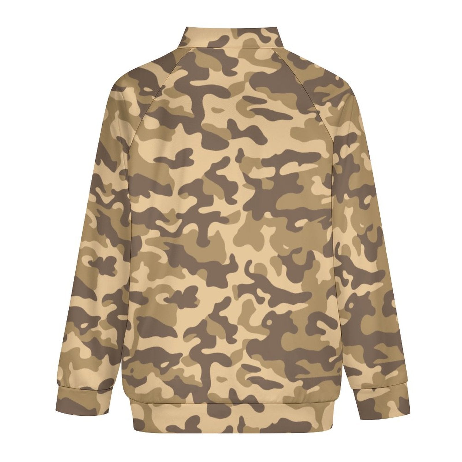 Camo Shirt | Raglan Zip-up | Khaki Camouflage