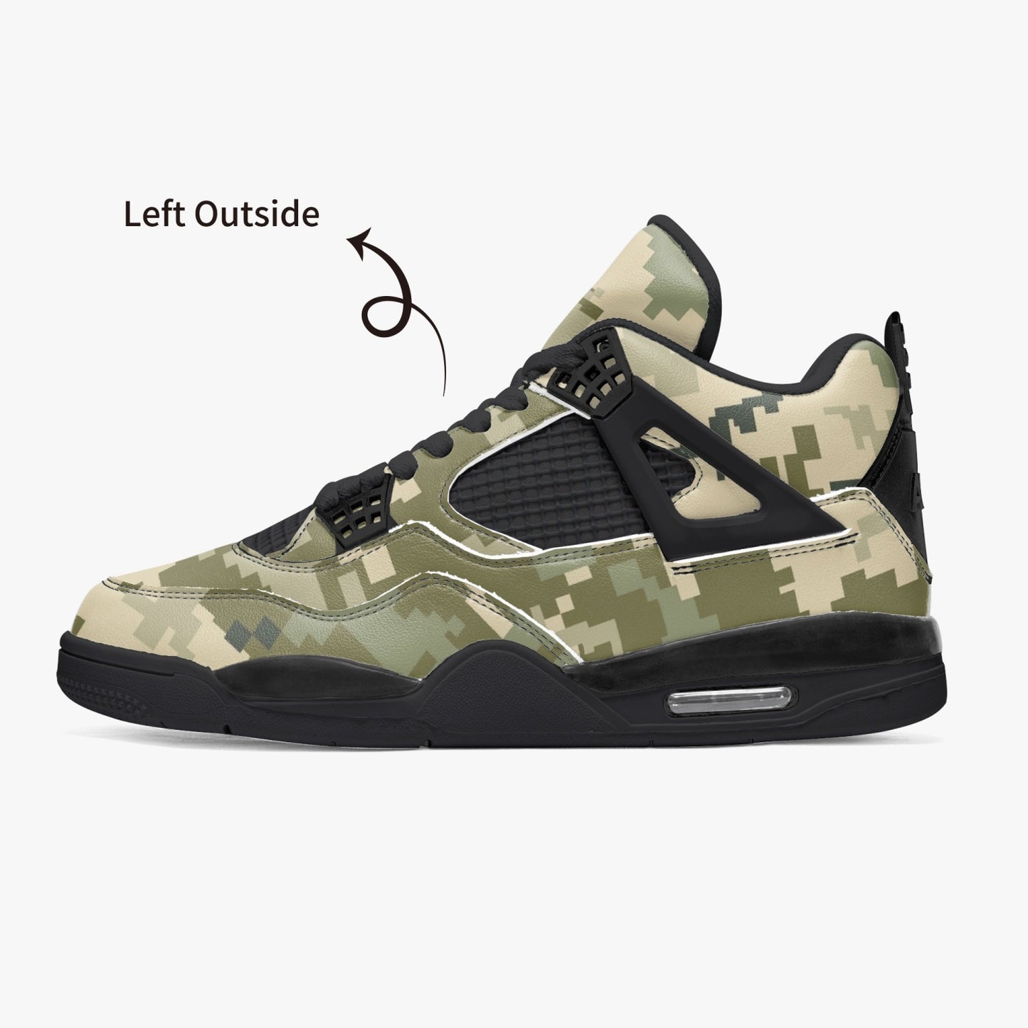 Camo Jordans AJ4 | Ukraine Green Camouflage | Black Sole