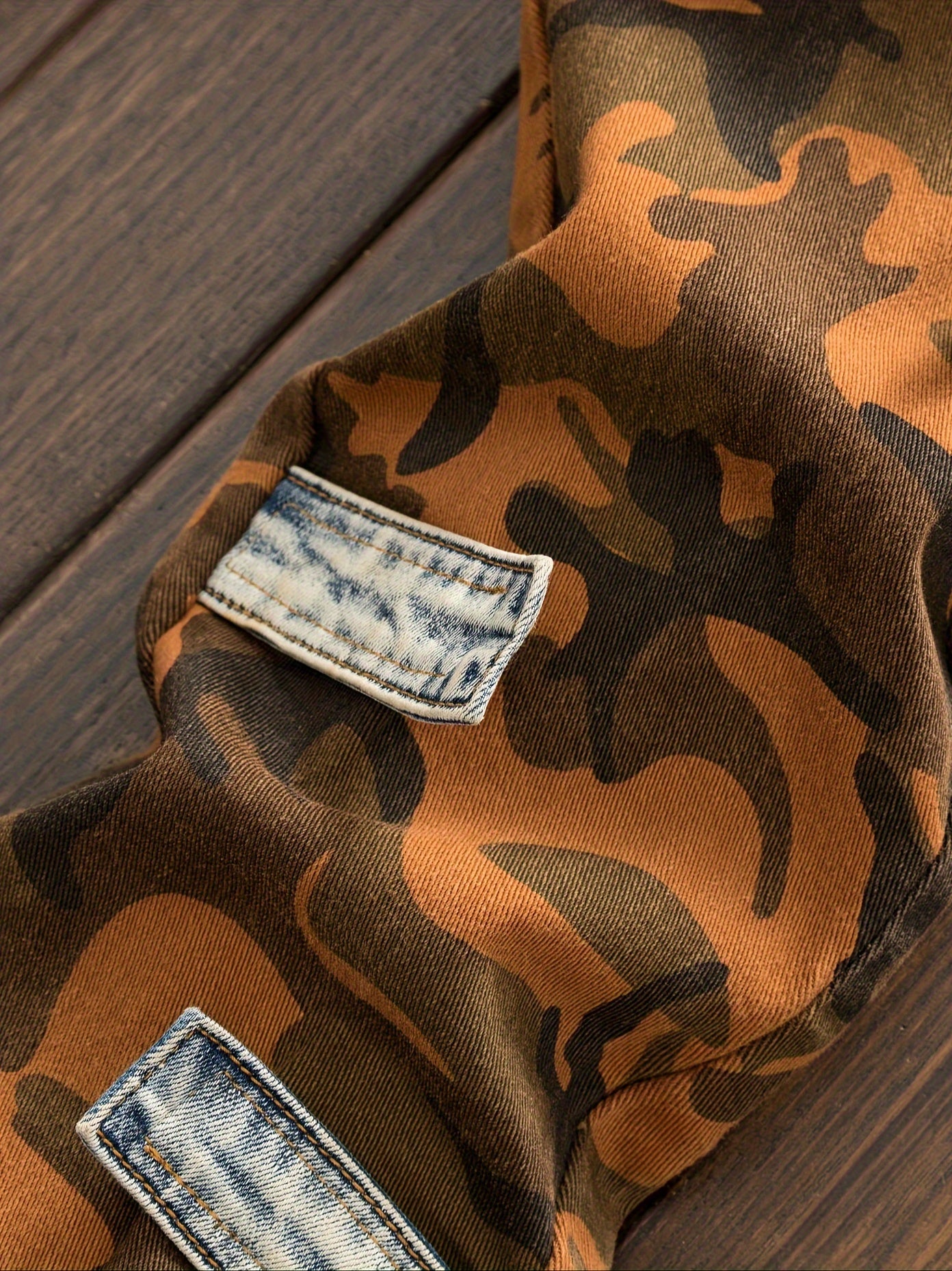 Men's Camo Jeans: Micro Elastic, Multi-Pocket, Straight Fit