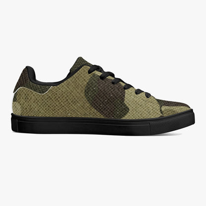 Camo Sneakers | Classic Low-Top Leather | Green Fabric