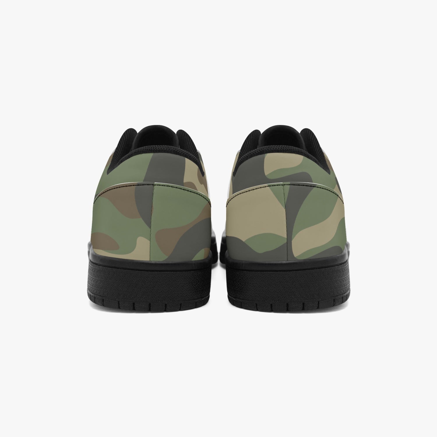 Camo Sneakers | Military Brown Low-Top Leather Camouflage Shoes