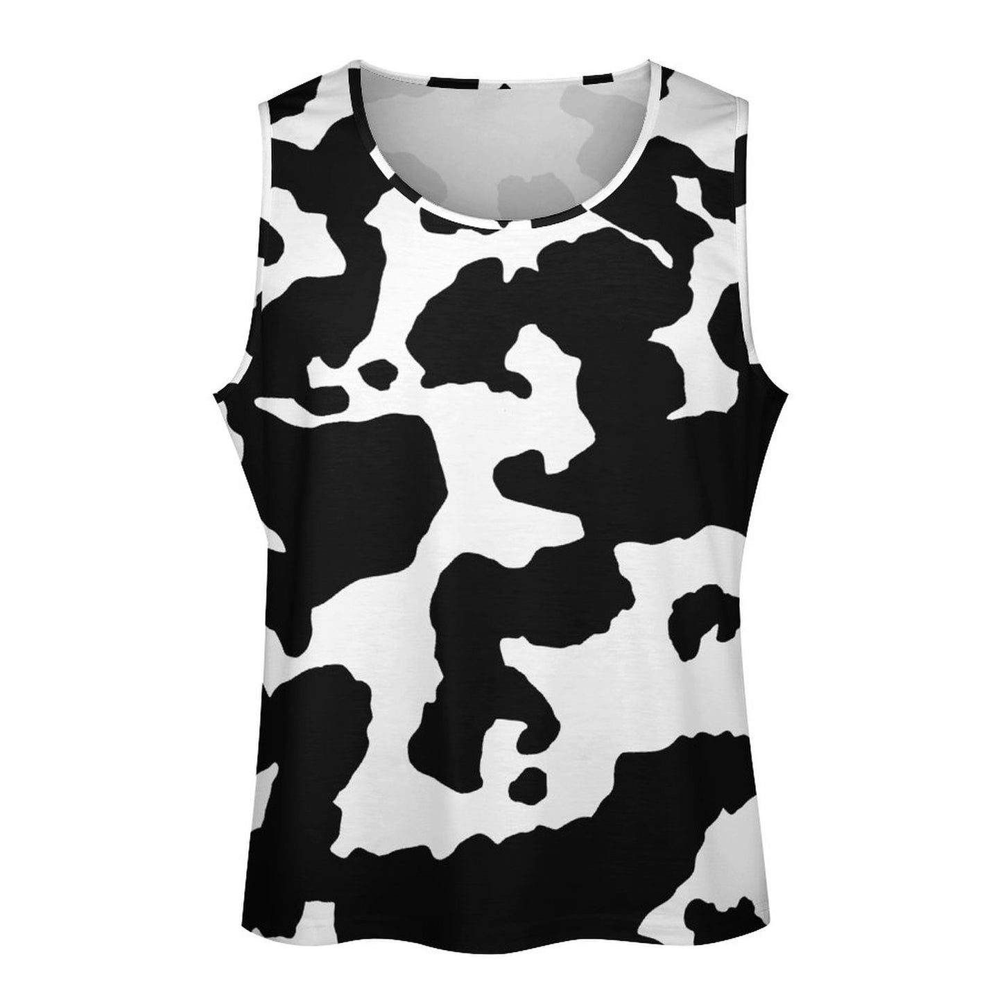 Camo Tank Top | Black & White Cow Camouflage