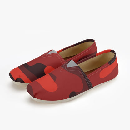 Camo Toms | Scarlet Red and Black Camouflage Canvas Shoes