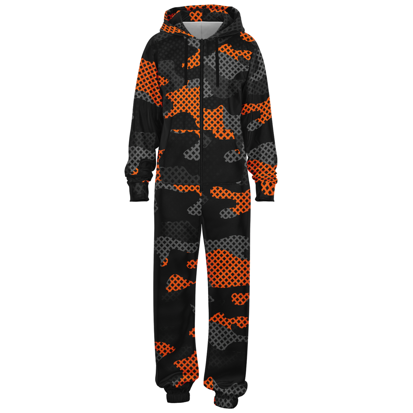 Camo Onesie | Orange and Black Pixel Camouflage