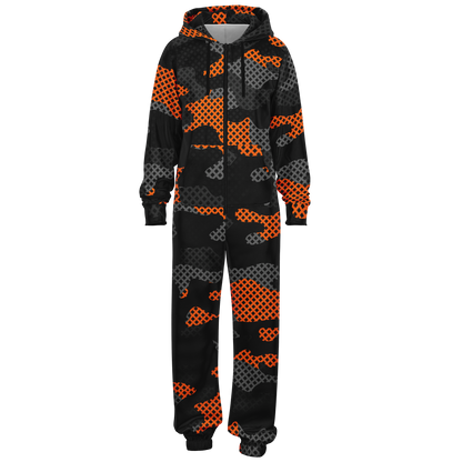 Camo Onesie | Orange and Black Pixel Camouflage