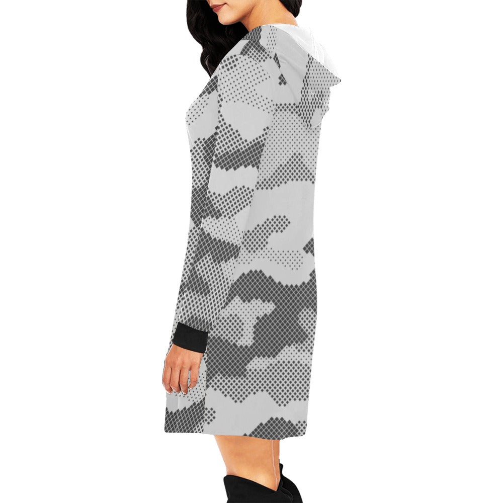 Camo Hoodie Dress | Digital Gray Camouflage