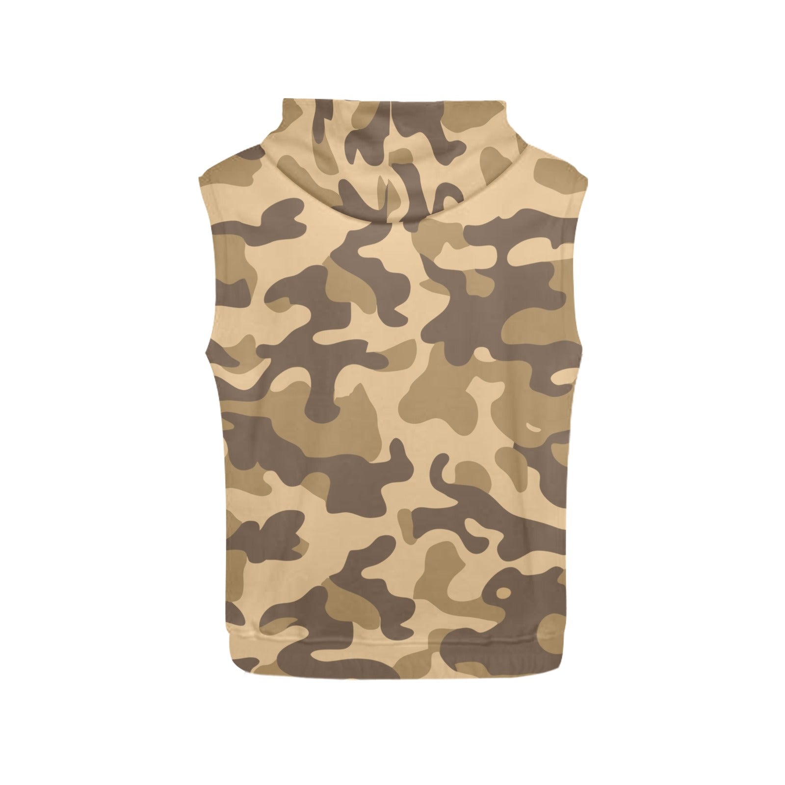 Sleeveless Camo Hoodie For Women | Khaki Camouflage