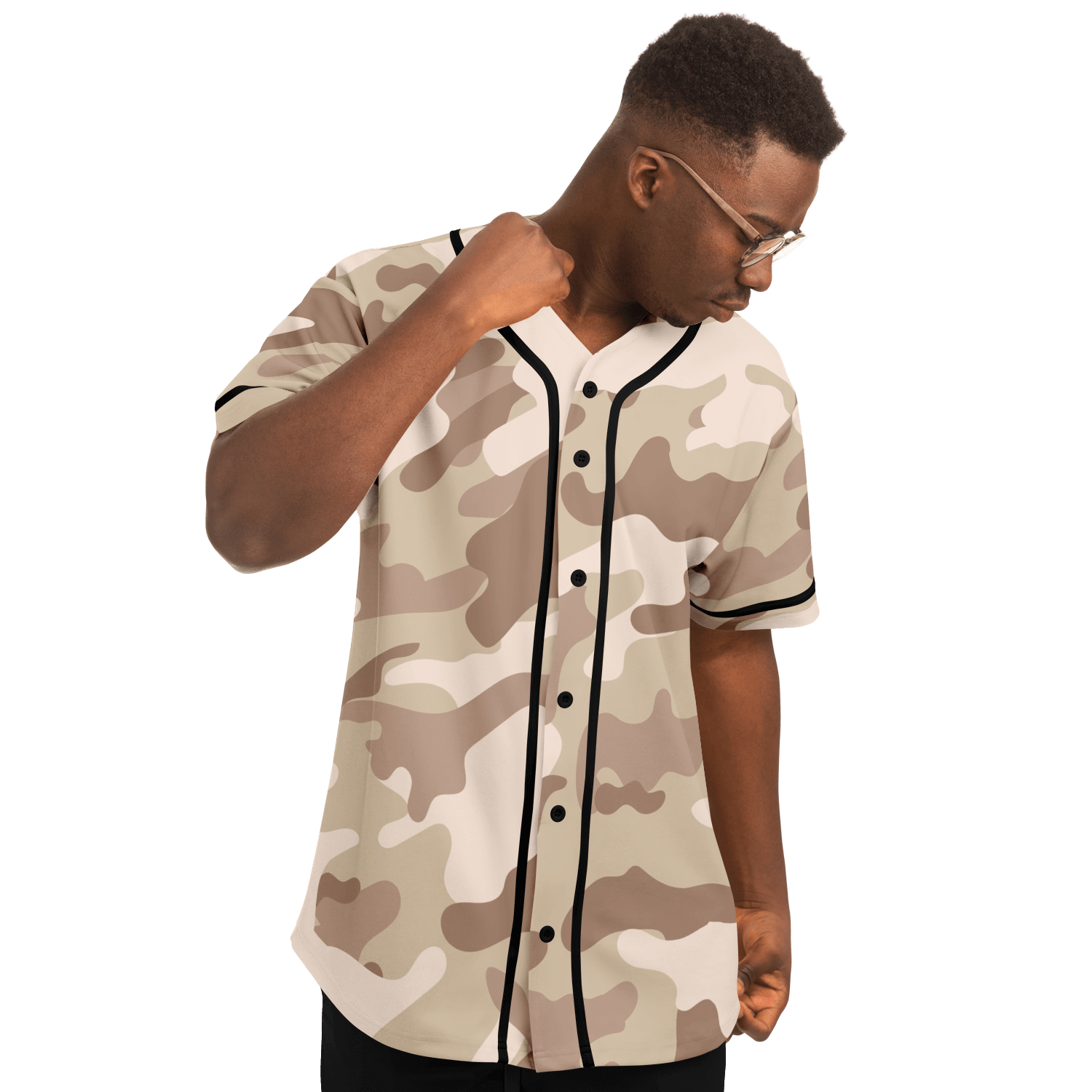 Camo Baseball Jersey | Brown Desert Camouflage