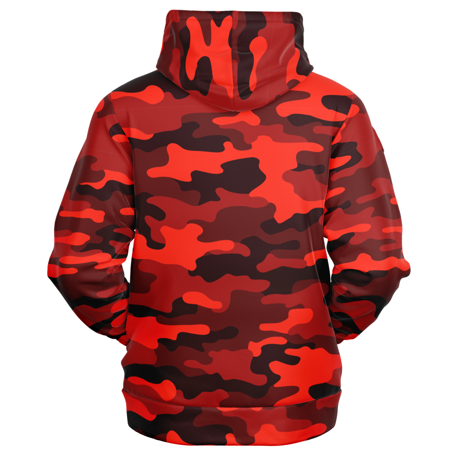 Zip-Up Hoodie | Scarlet Red & Black Camouflage