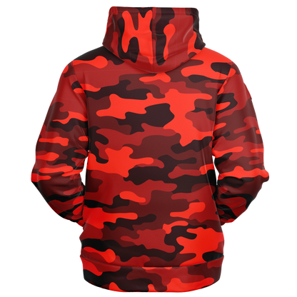 Zip-Up Hoodie | Scarlet Red & Black Camouflage