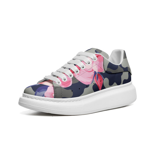 Pink Rose Camo McQueen Sneakers | Beautiful Floral Print