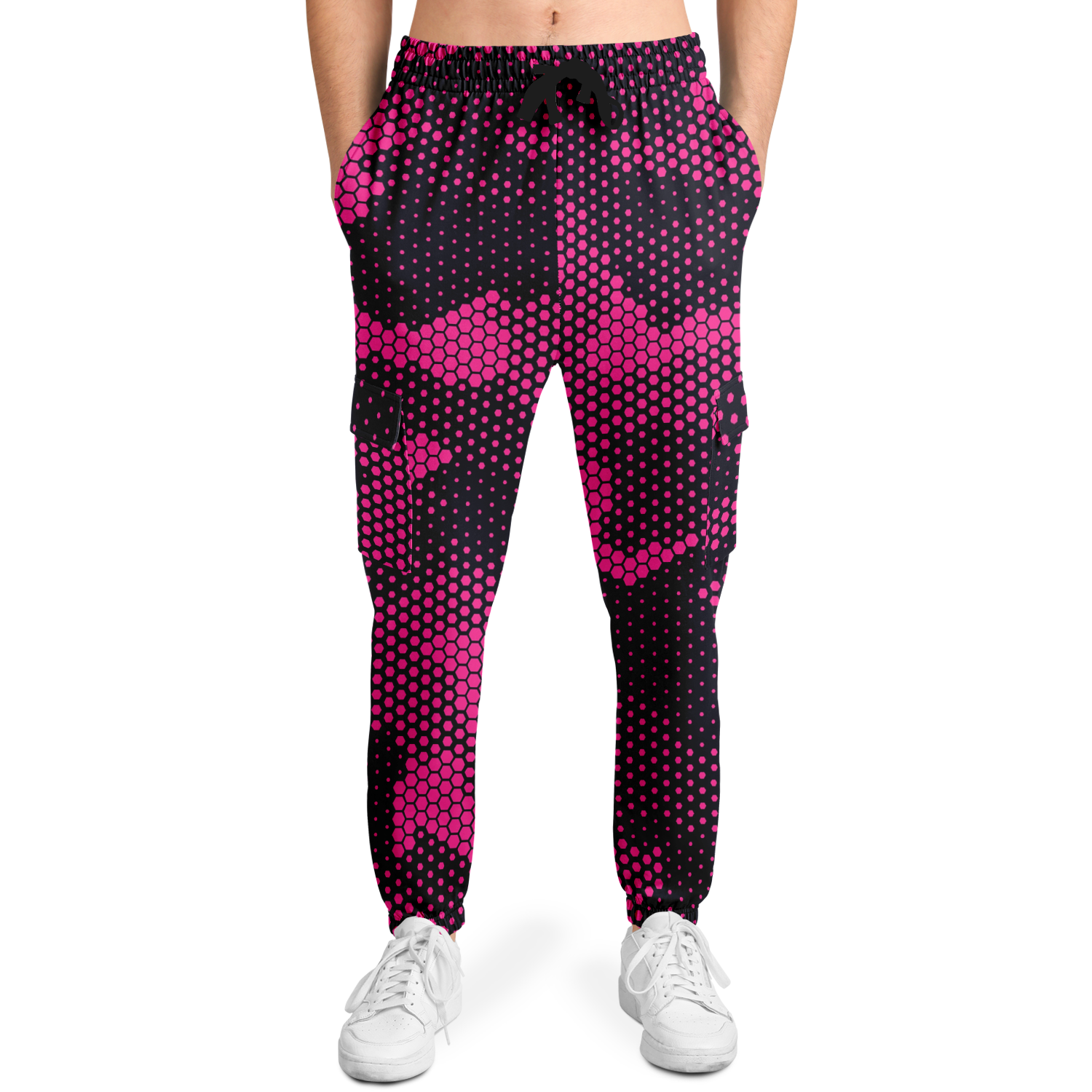 Camo Cargo Pants | Unisex | Pink Digital Dotted Hexagonal