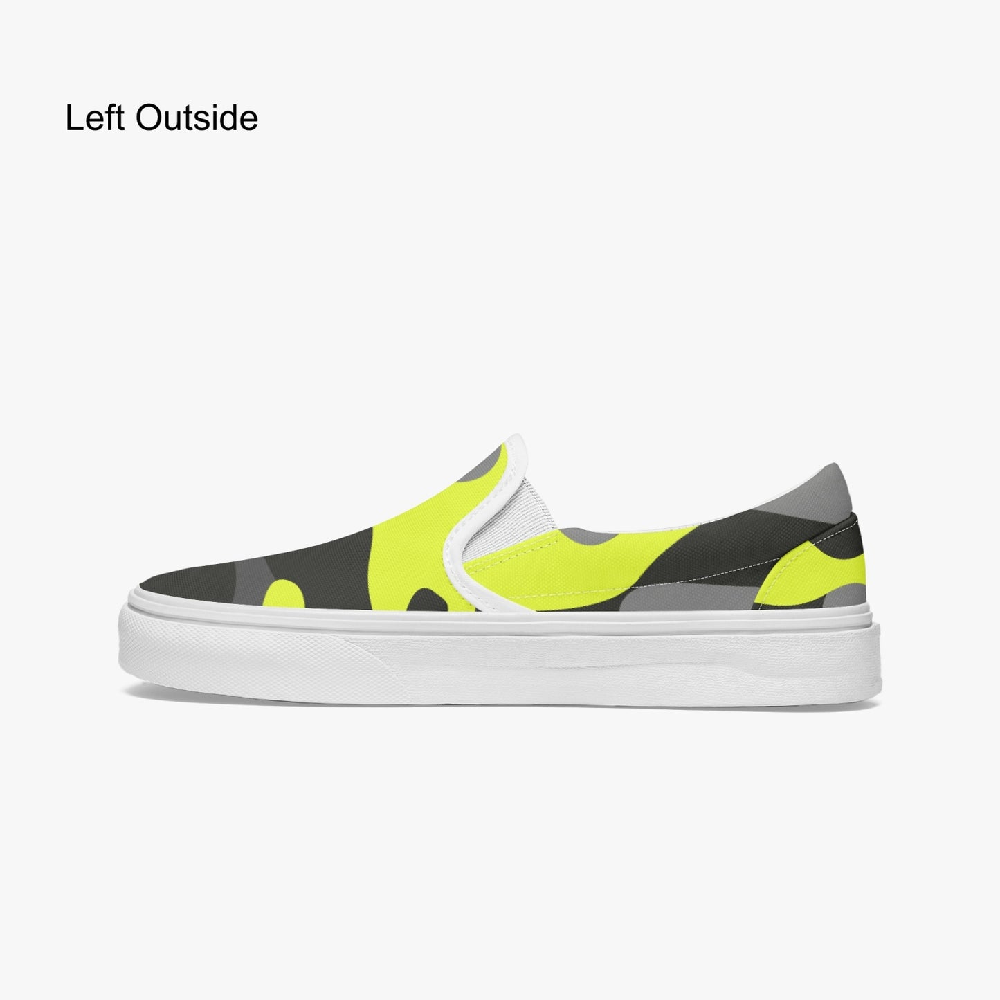 Camo Slip-On Shoes | Yellow, Black and Gray Camouflage