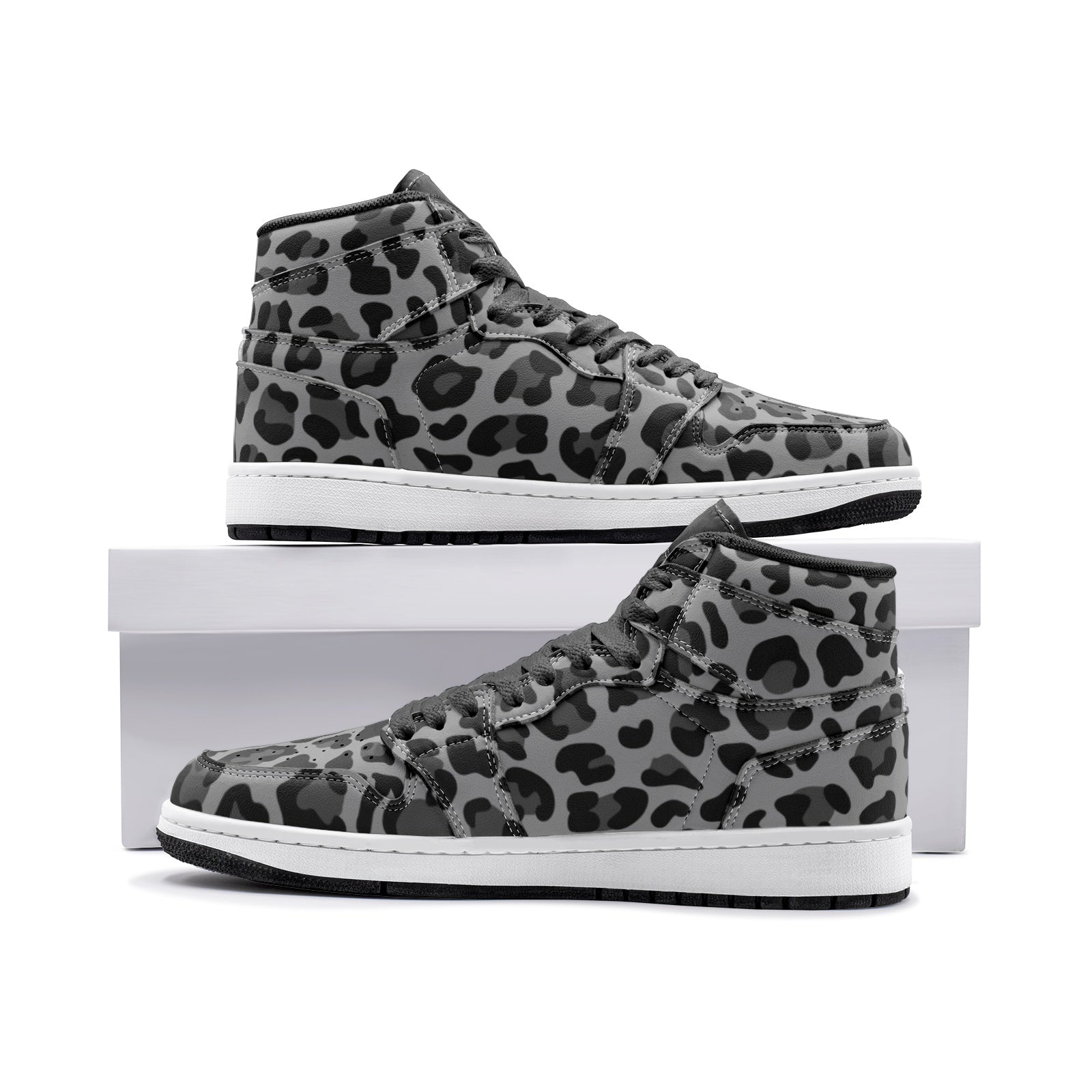 Leopard Sneakers AJ1 | High-top | Gray & Black