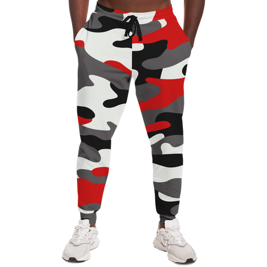 Camo Joggers | Unisex | Red, Black & White