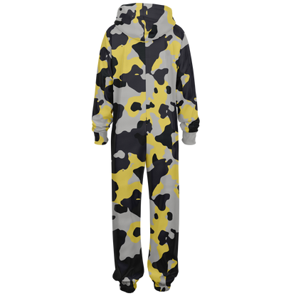 Camo Onesie | Yellow, Black and Silver Camouflage