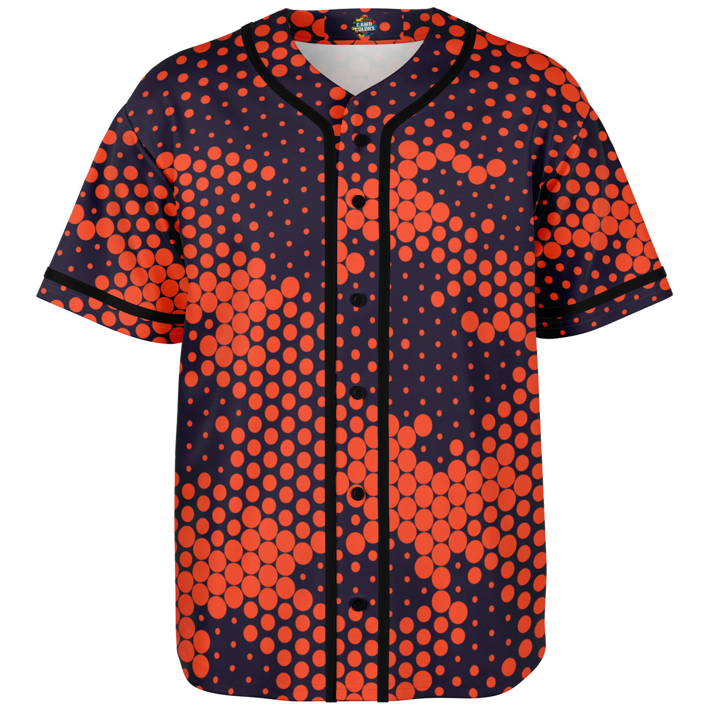 Camo Baseball Jersey | Orange & Blue Digital Camouflage