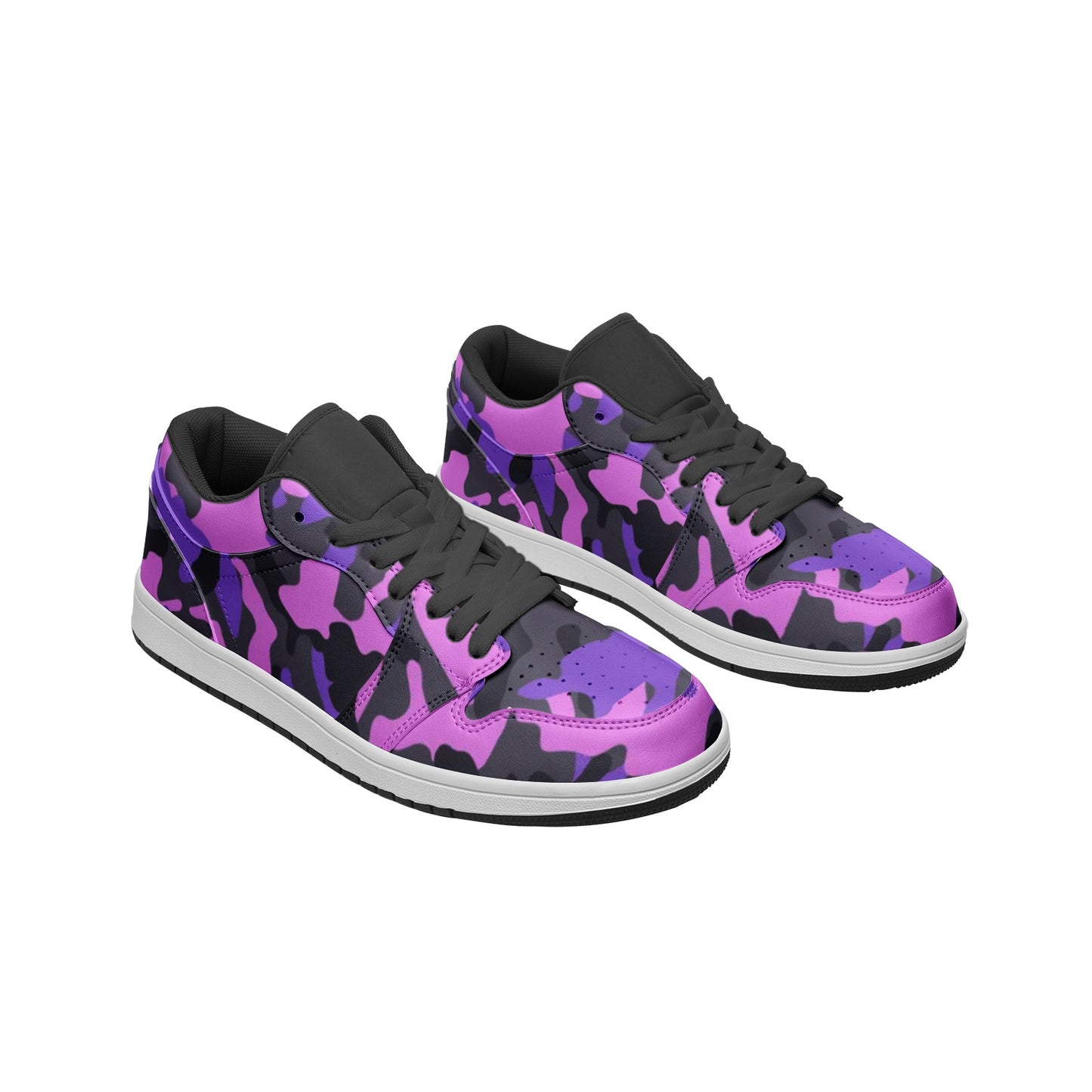 Camo Sneakers | Mixed Pink, Black & Indigo | Unisex Low Top