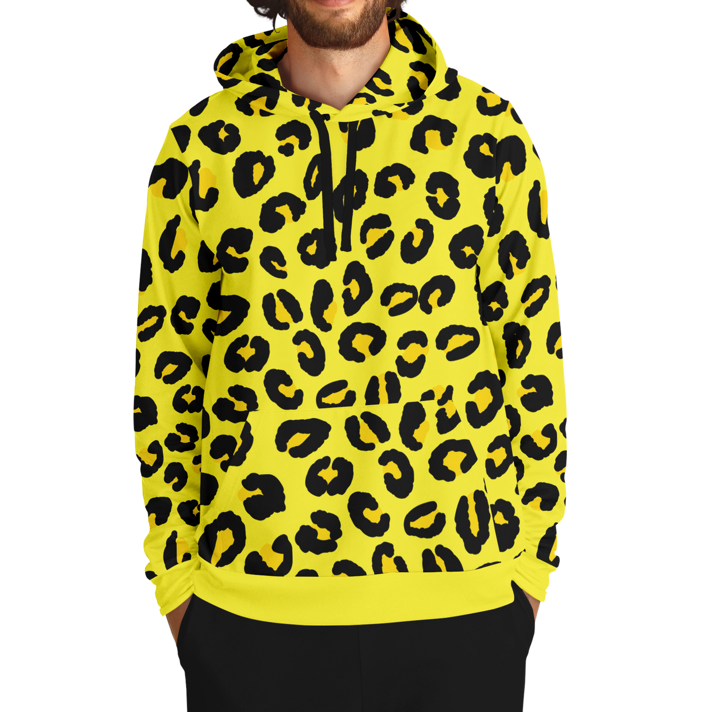 Leopard Hoodie | Black and Yellow Pattern | Unisex