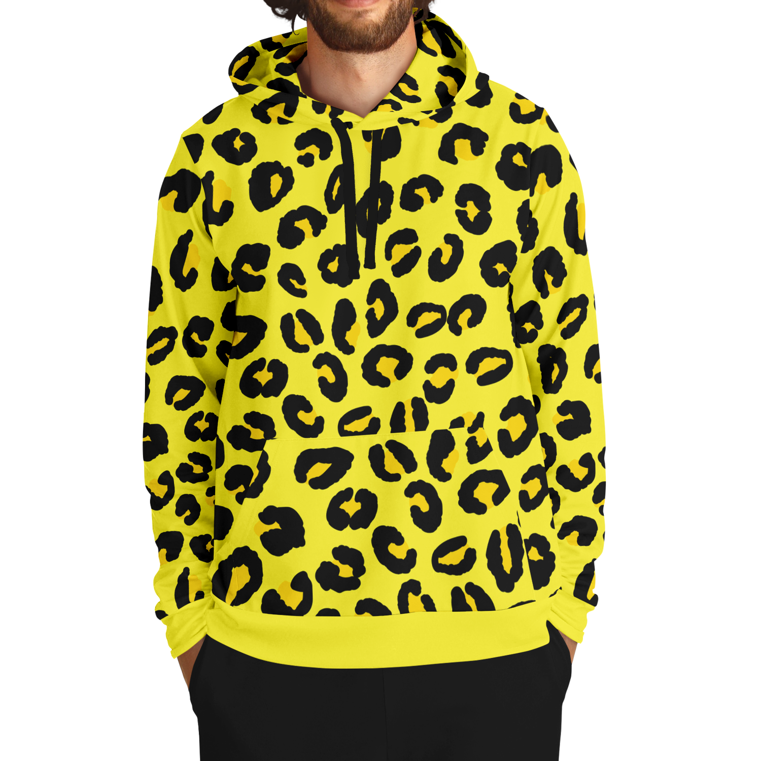 Leopard Hoodie | Black and Yellow Pattern | Unisex