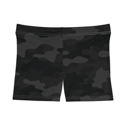 Women's Camo Shorts | Tight Fit | Black Camouflage