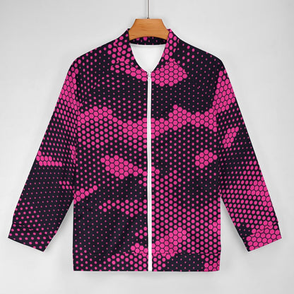 Camo Shirt | Raglan Zip-up | Digital Pink Camouflage