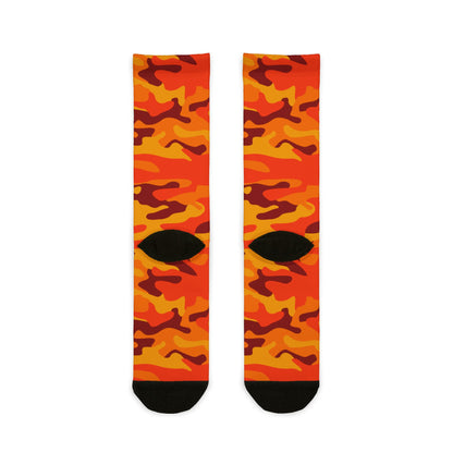 Camo Socks | Orange & Red | Sublimation Crew