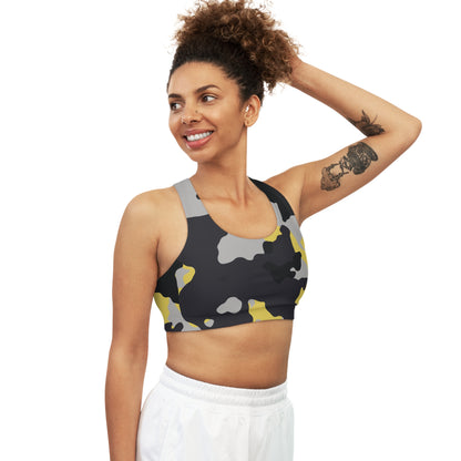 Camo Bra | Yellow, Black, and Silver Sports Camouflage