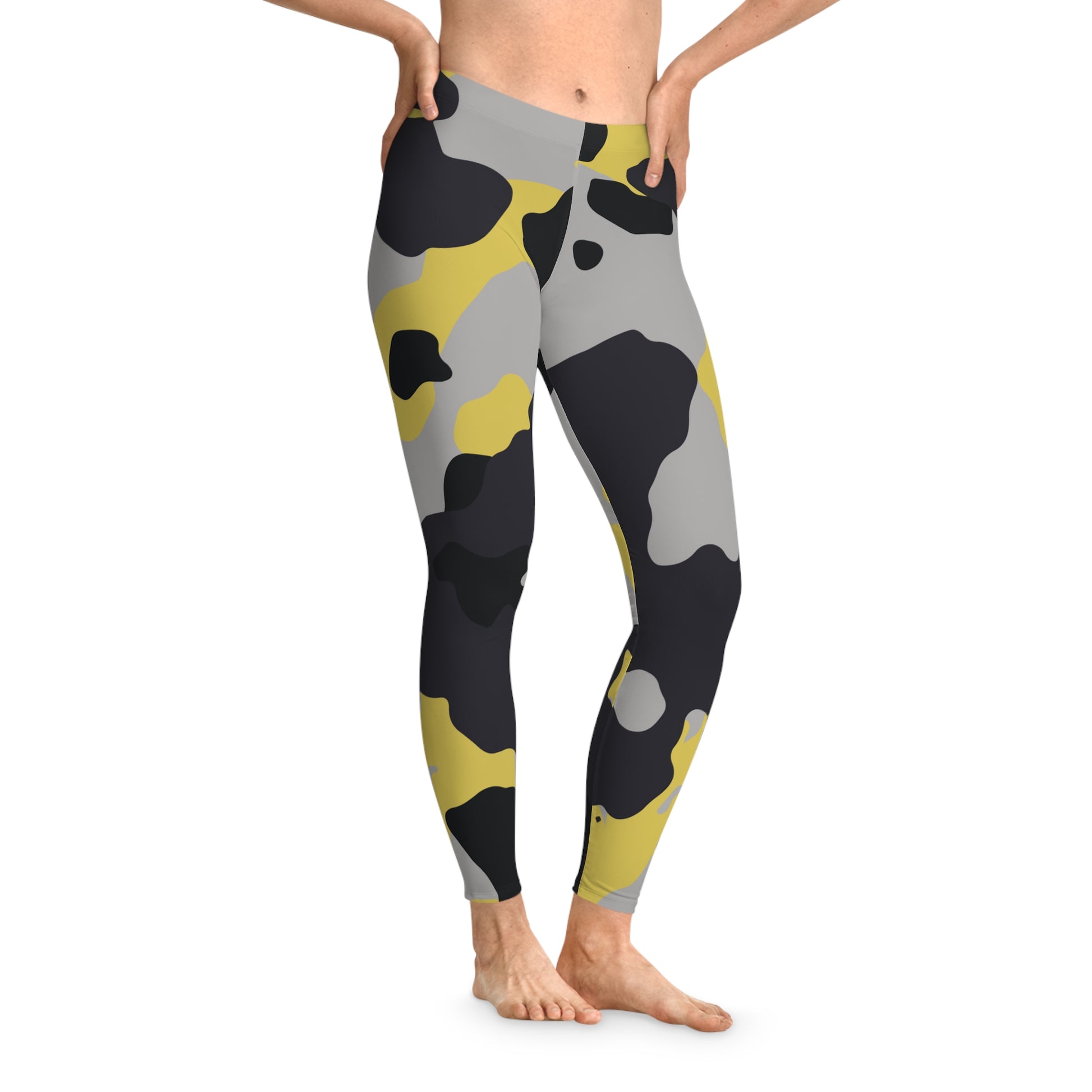 Camo Leggings For Women | Yellow, Black, and Silver