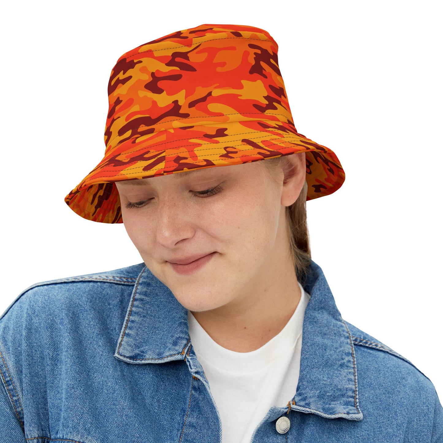 Camo Bucket Hat | Orange & Red Camouflage