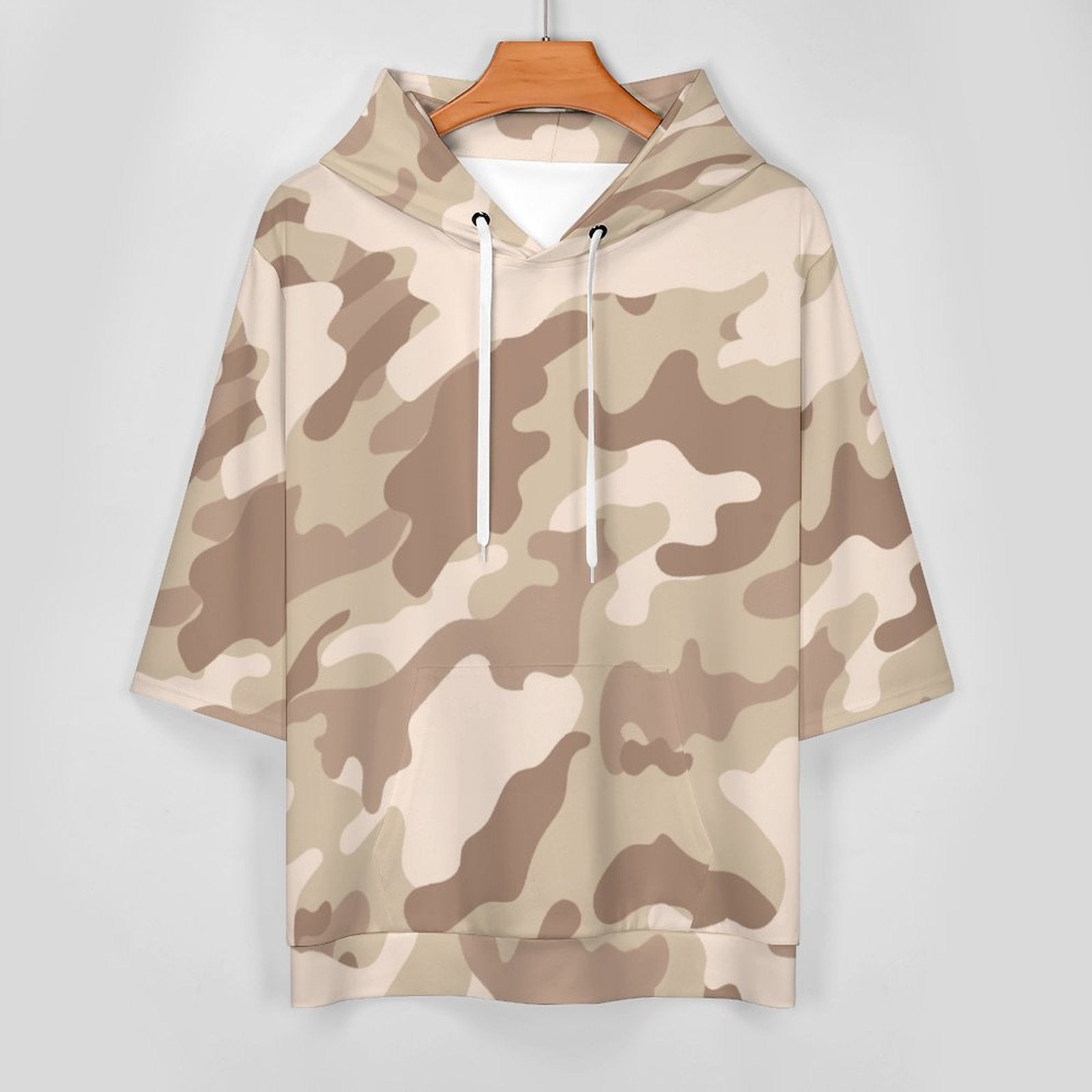 Short Sleeve Hoodie | Desert Brown Camouflage