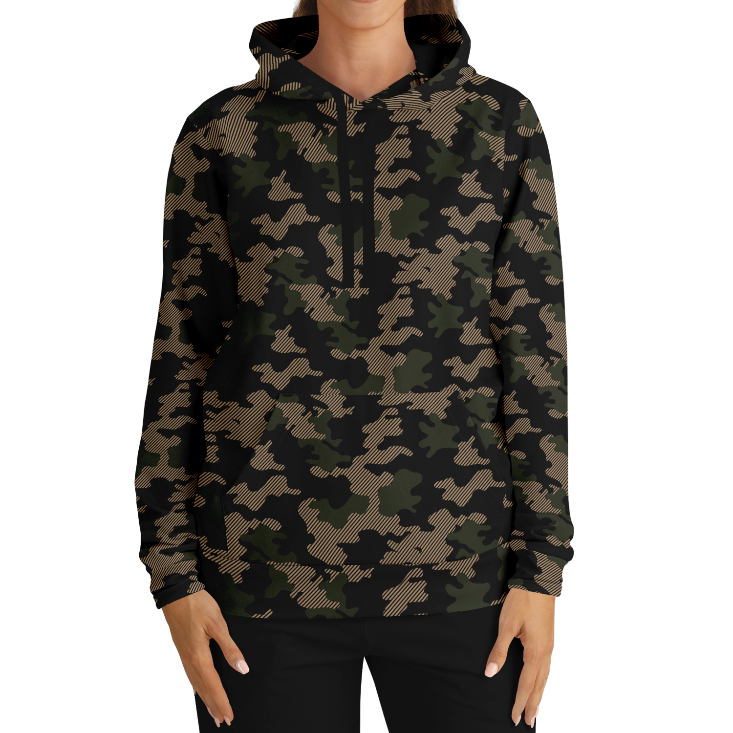 Military Green Camouflage Hoodie | Dark Jungle & Black