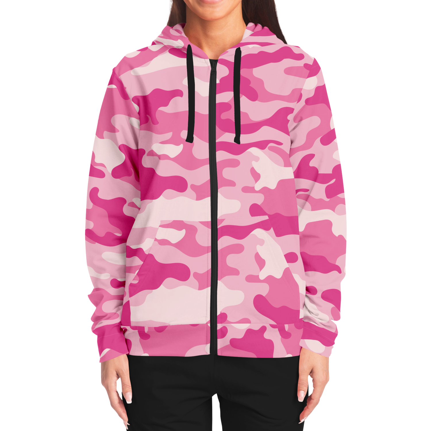 Zip-Up Hoodie | Lavender Pink Camouflage