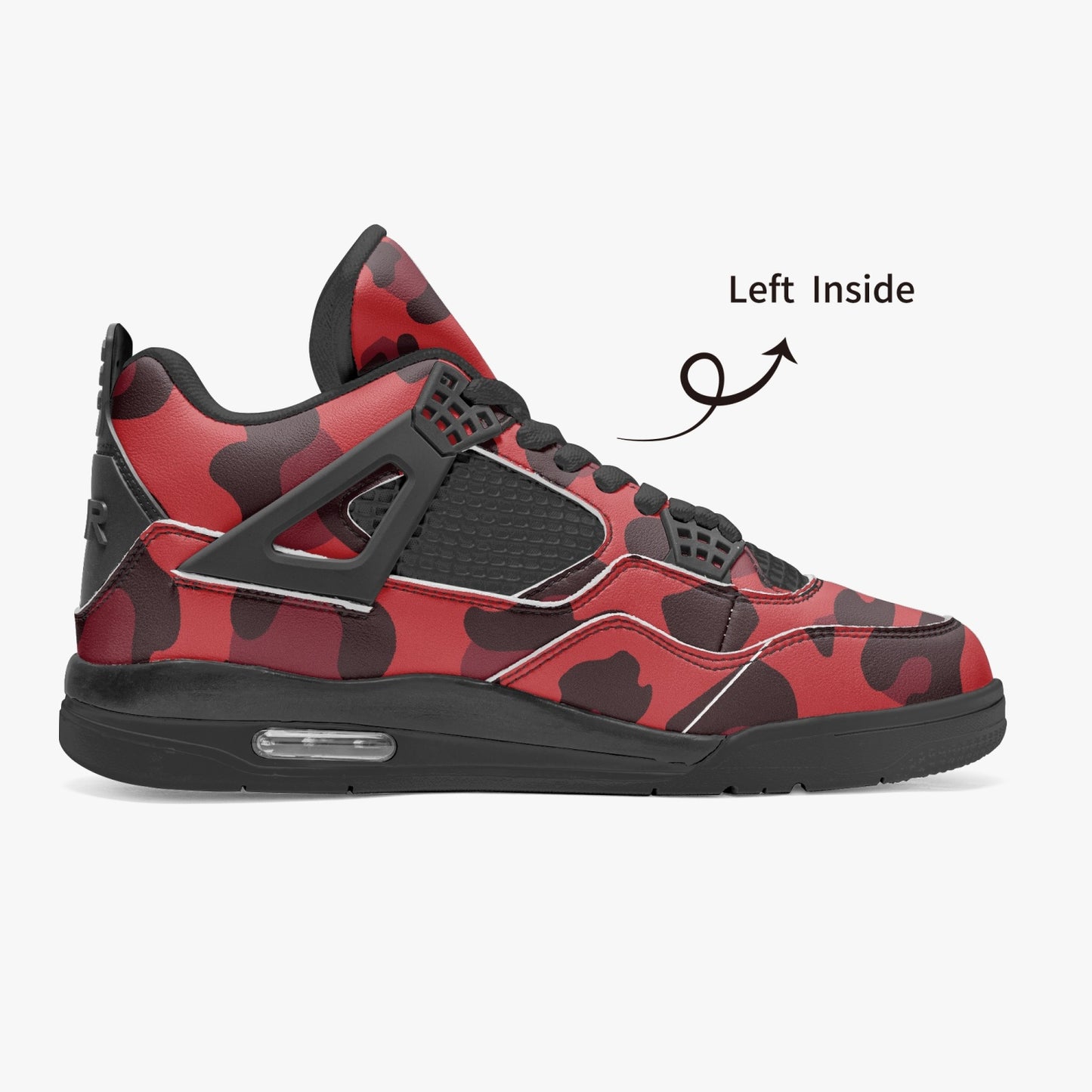 Leopard Jordans AJ4 | Red and Black Pattern