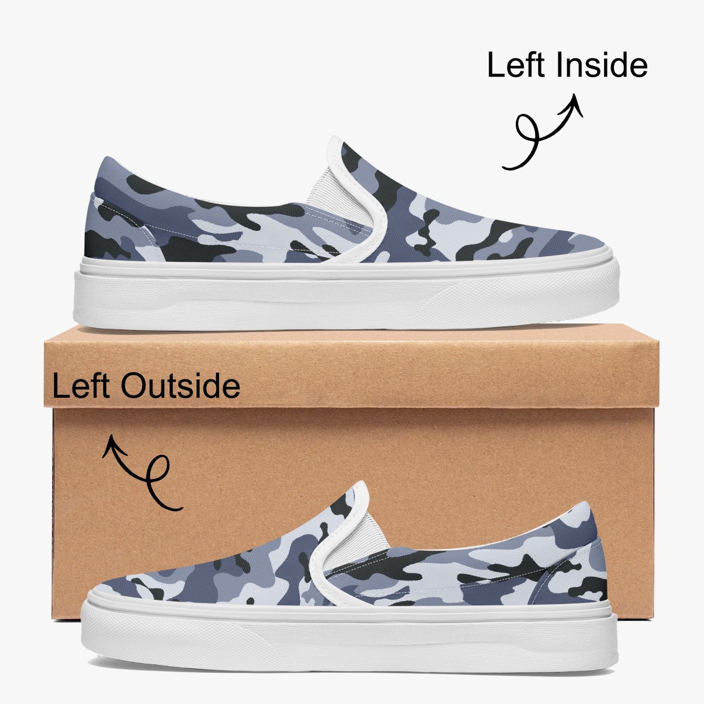 Camo Slip-On Shoes | Light Blue Camouflage