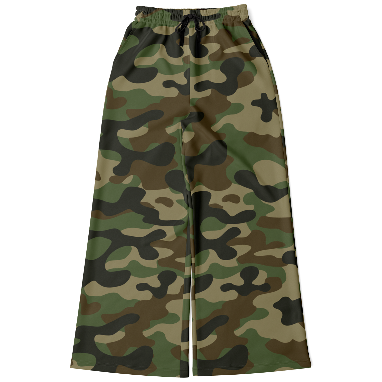 Camo Wide Leg Pants | Classic Green