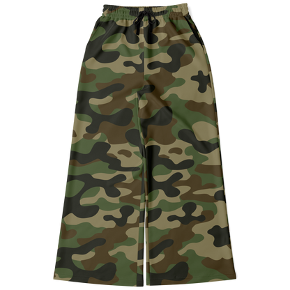 Camo Wide Leg Pants | Classic Green