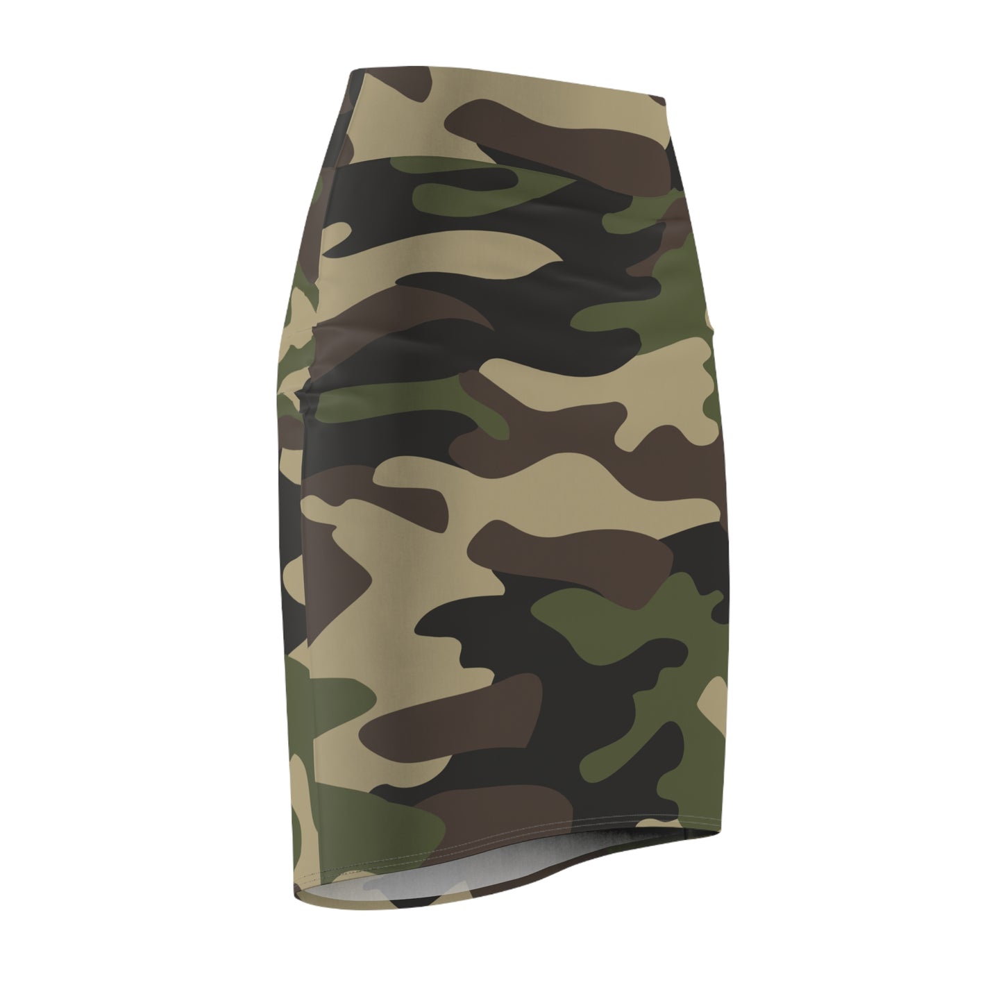 Camo Mini Skirt | Pencil Cut | Classic Green