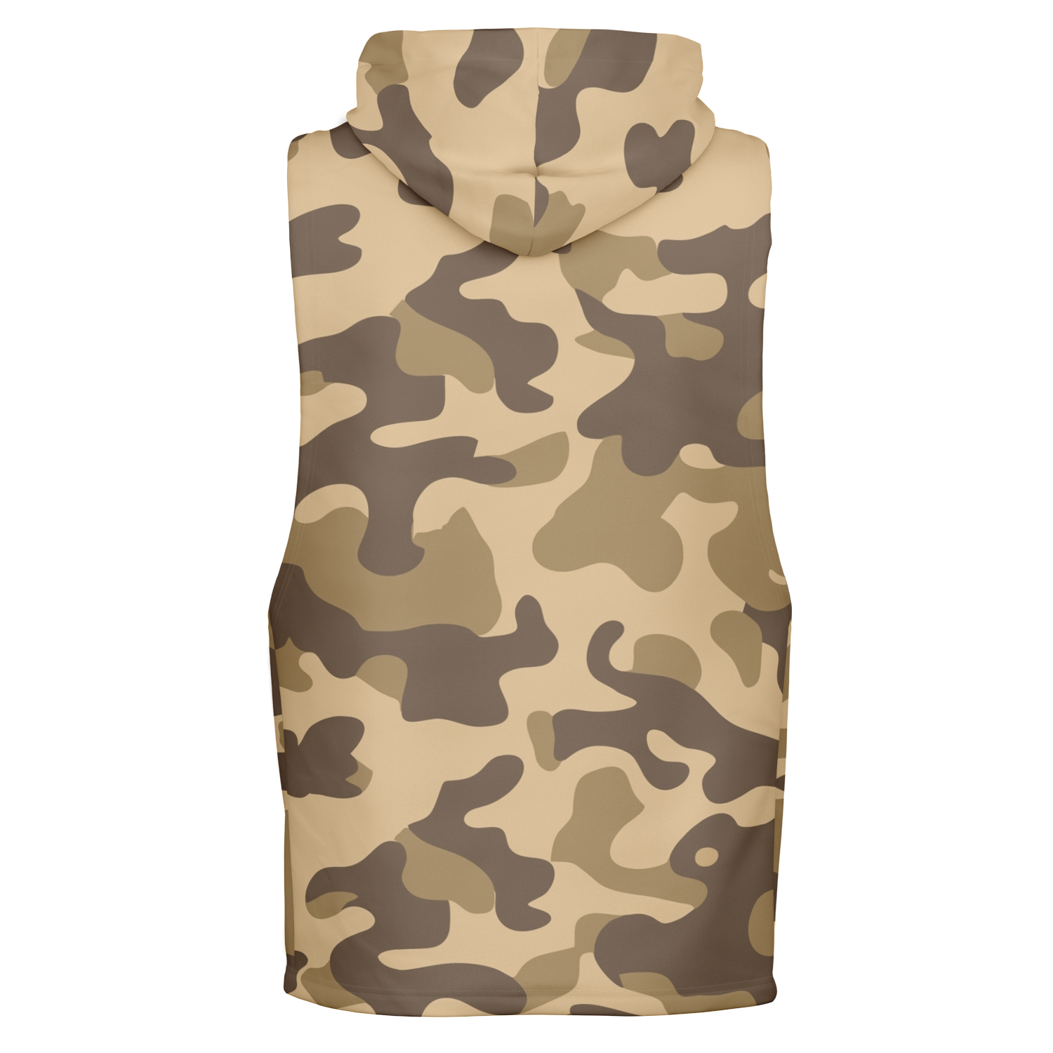 Sleeveless Hoodie | Khaki Camouflage