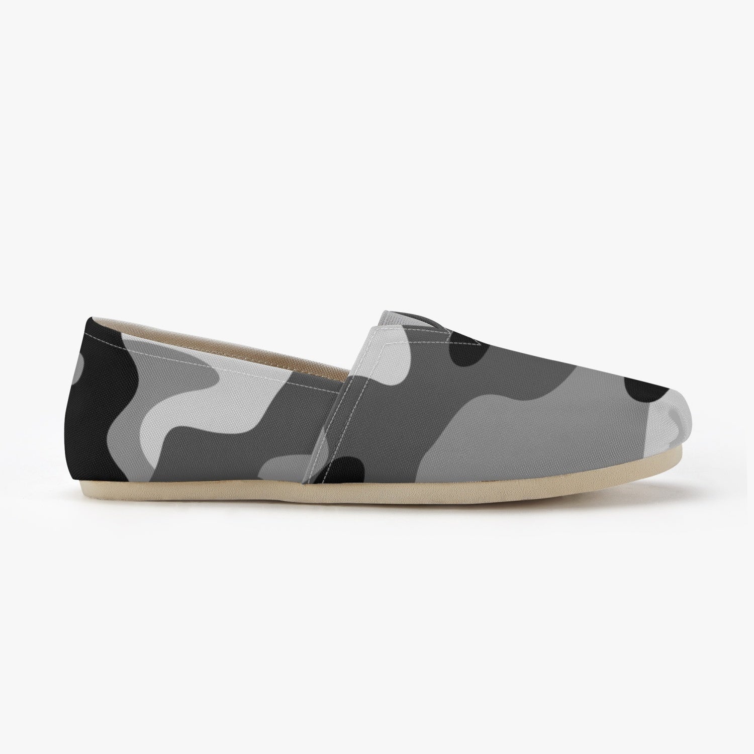 Camo Toms | Black, Gray, and White Camouflage Canvas Shoes