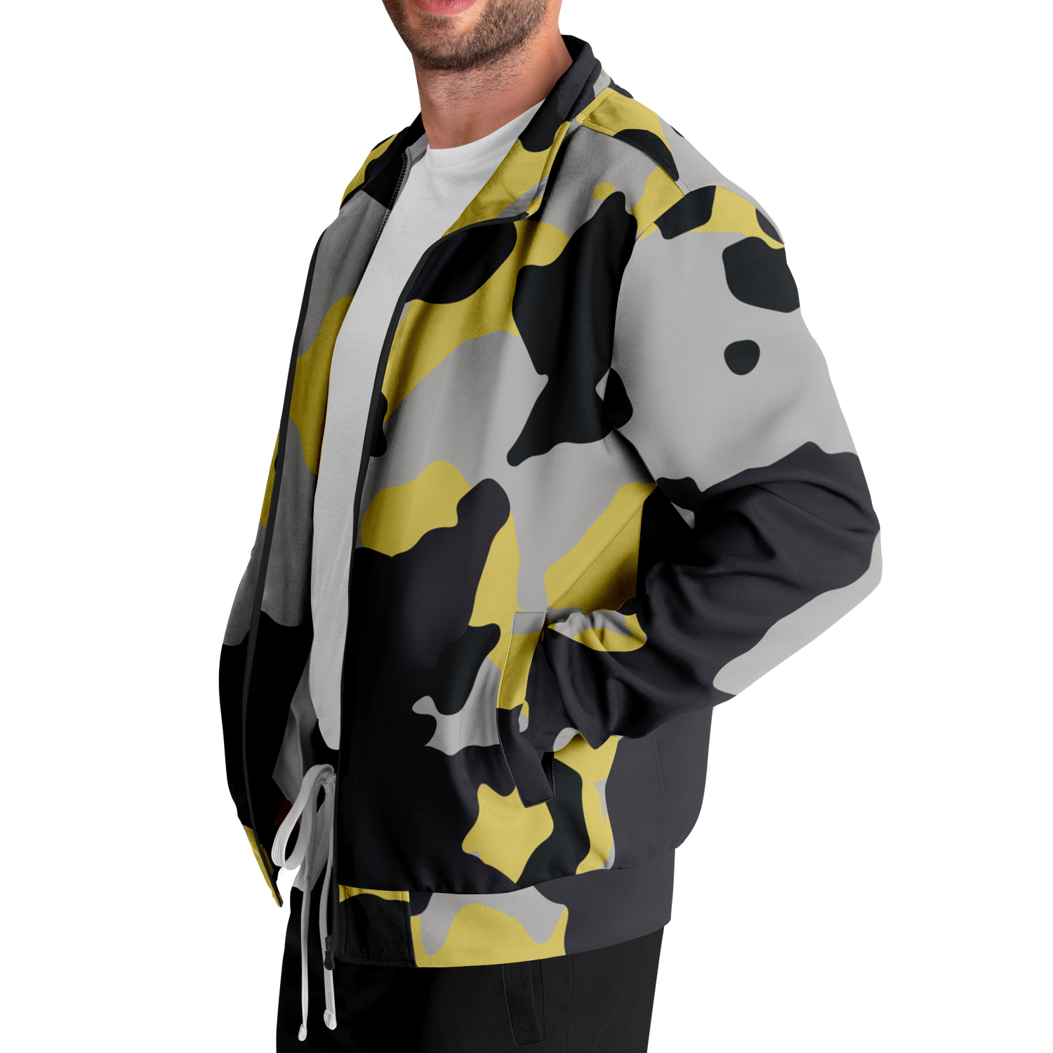 Camo Track Jacket | Yellow, Black & Silver Camouflage