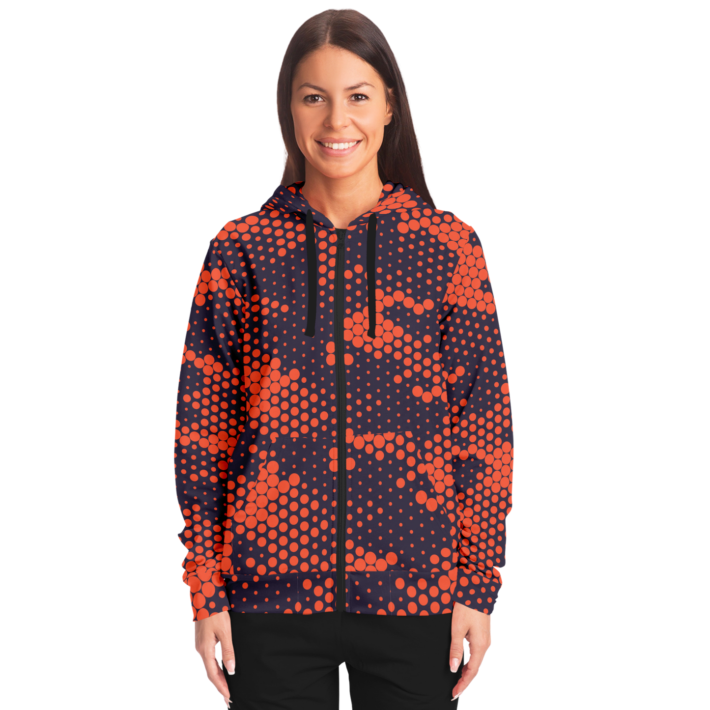 Zip-Up Hoodie | Orange & Blue Digital Camouflage