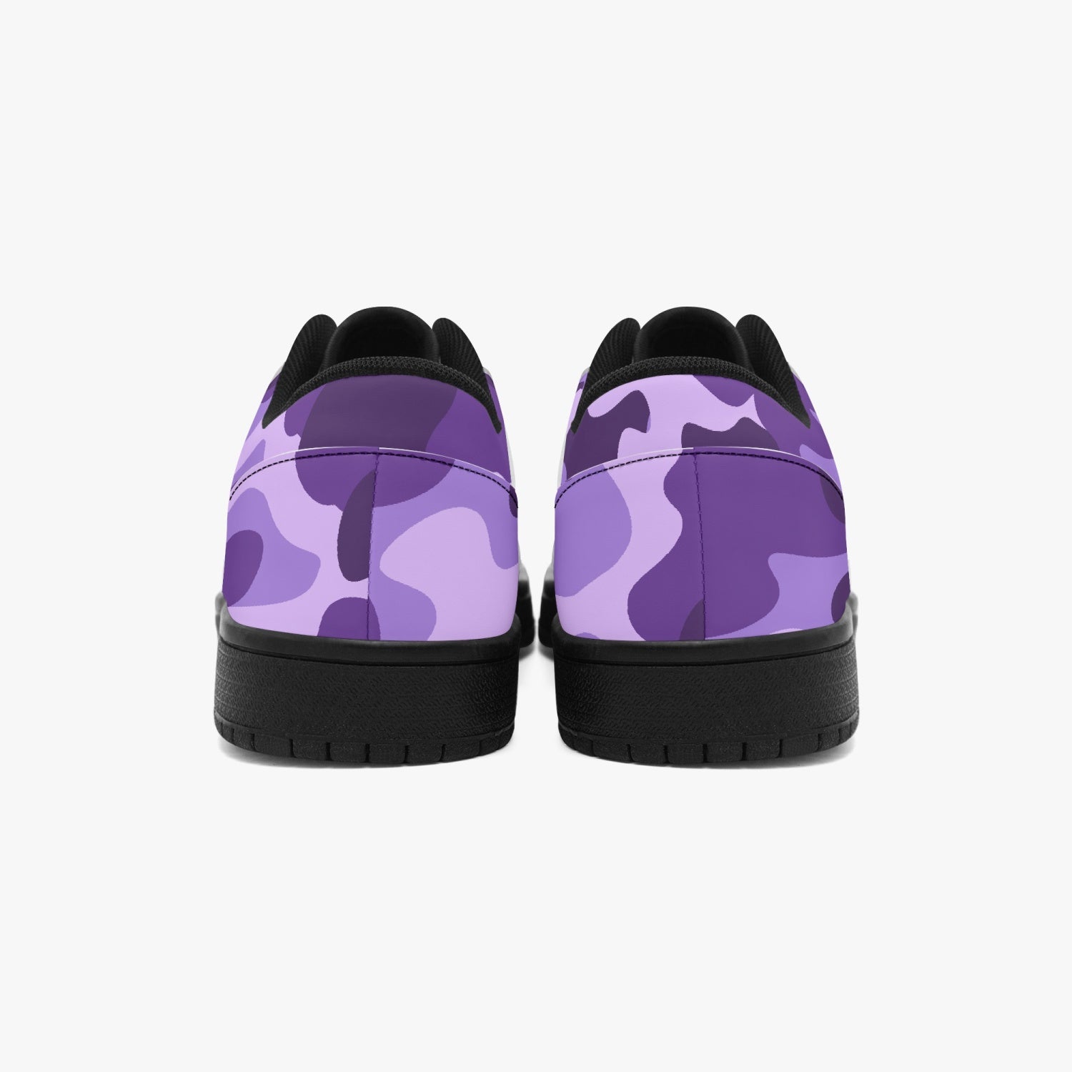 Camo Sneakers | Purple Blue Low-Top Leather Camouflage Shoes