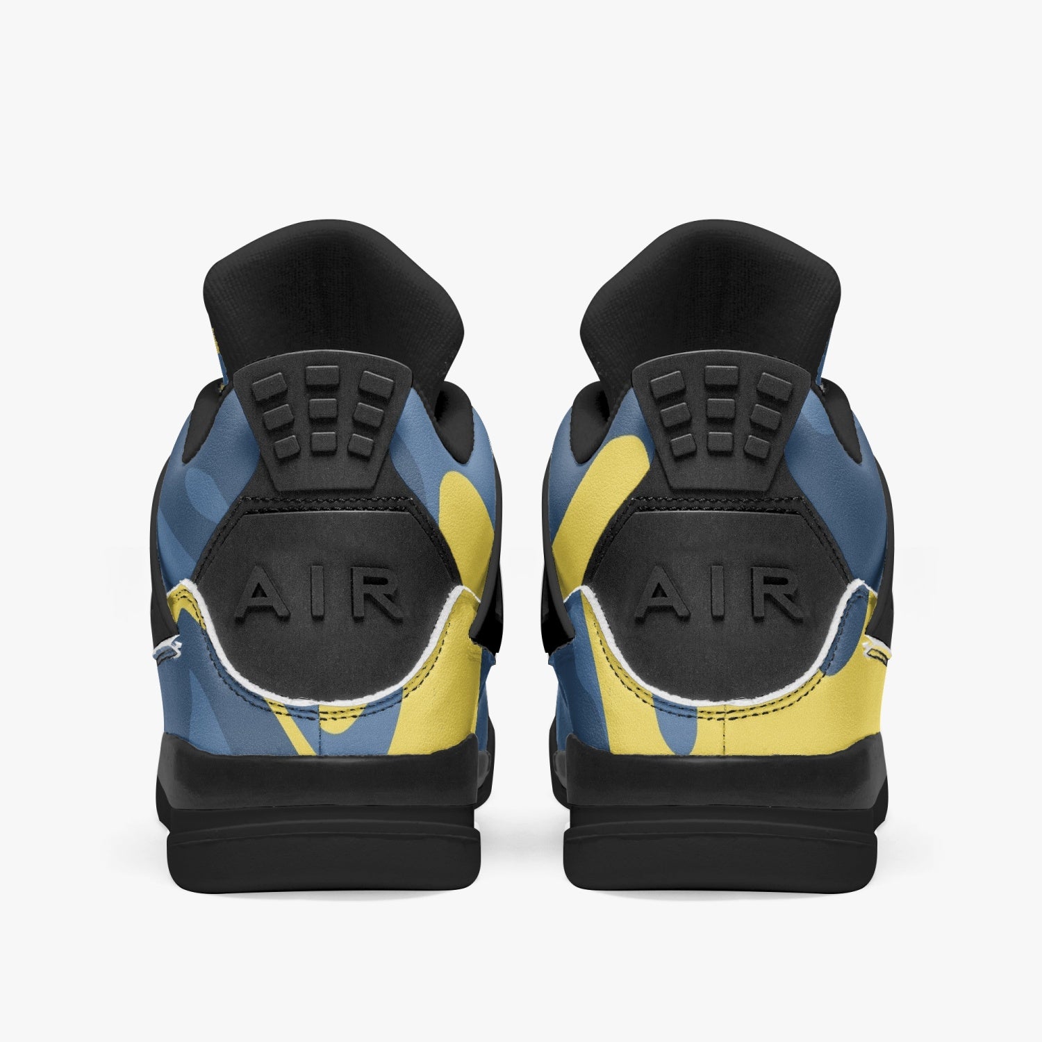 Camo Jordans AJ4 | Blue & Yellow Military Camouflage